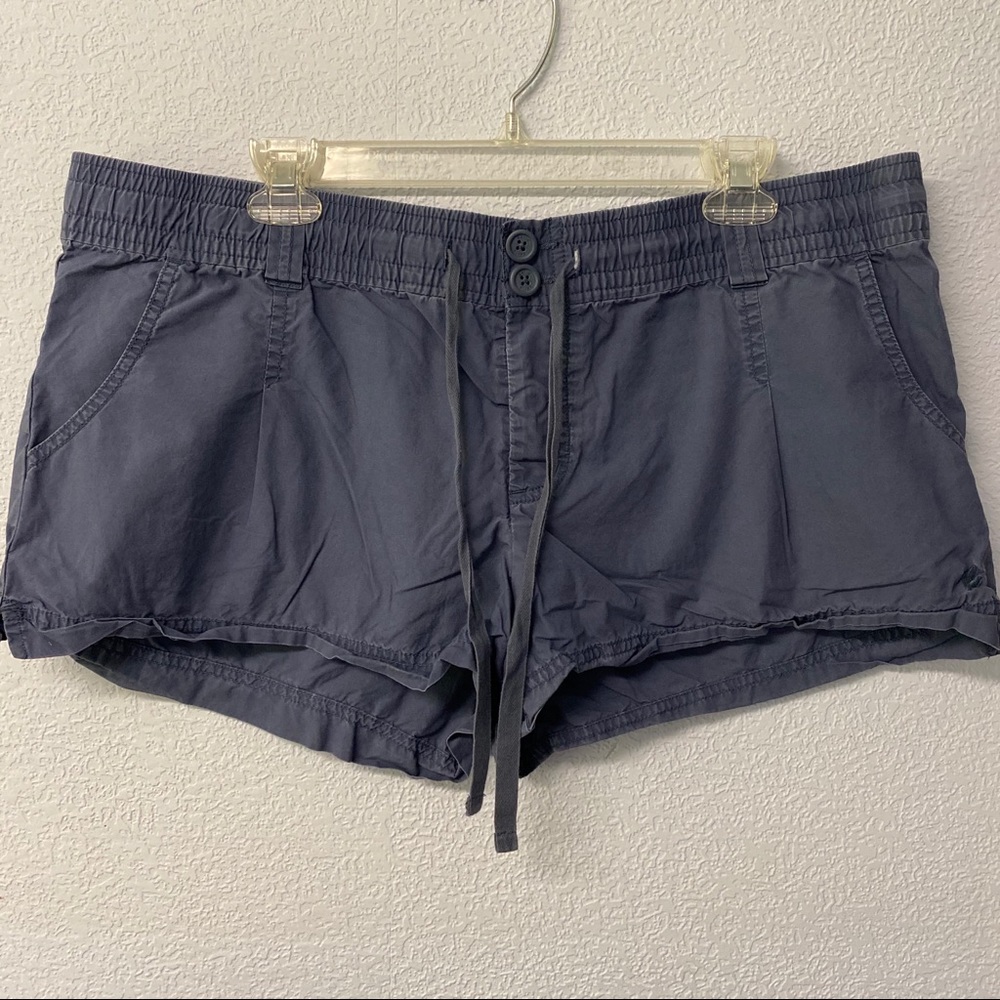 Aerie Denim Colored Button Up Stretch Shorts